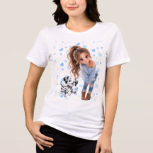 T-shirt Fille Chibi Mignonne & Chien
