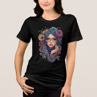 En Tri-matière T-Shirt Fille Florale Boho