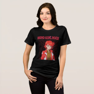 En Tri-matière T-Shirt Fille Rock Nerd