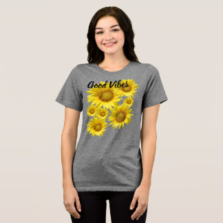 En Tri-matière T-shirt fleur de tournesol, Good Vibes