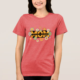 En Tri-matière T-Shirt Fleurie Colorée Mère Groovy