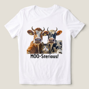 En Tri-matière T-shirt Fun Cows et Cat Selfie !