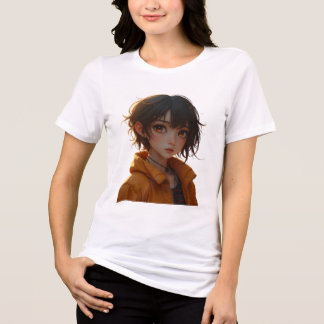 En Tri-matière T-shirt graphique avec un art numérique étonnant
