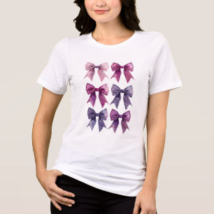 En Tri-matière T-shirt graphique féminin branché avec corsage col
