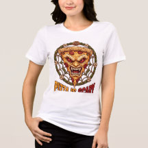 T-shirt graphique horreur d'été Pizza fait peur