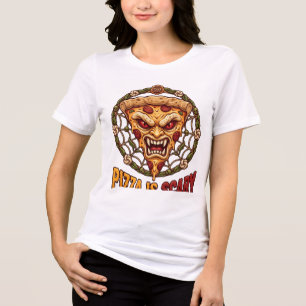 En Tri-matière T-shirt graphique horreur d'été Pizza fait peur
