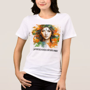 En Tri-matière T-shirt graphique pour femmes   Impression d'art f
