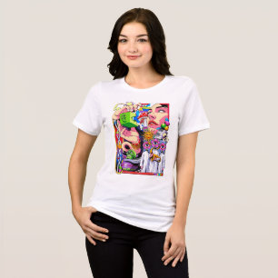 En Tri-matière T-shirt graphique psychédélique surréaliste