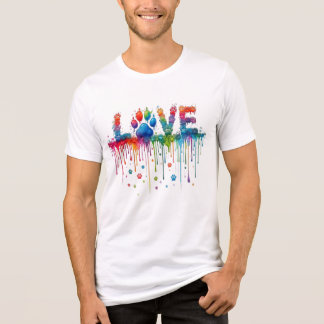 En Tri-matière T-shirt graphique unisexe Love empreinte de patte 