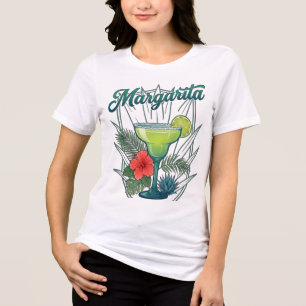 En Tri-matière T-shirt Graphique Vibrant de Margarita Tropical Vi