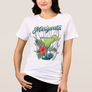 En Tri-matière T-shirt Graphique Vibrant de Margarita Tropical Vi