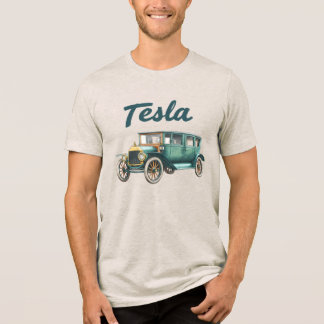 En Tri-matière T-Shirt Graphique Voiture Électrique Classique Vin