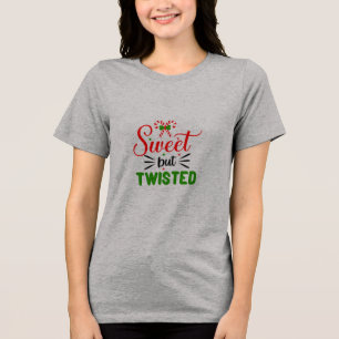 En Tri-matière T-shirt gris à demi-manches doux mais tordu