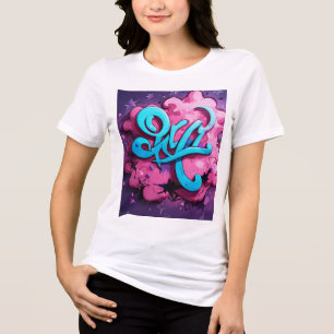 En Tri-matière T-Shirt KILO Typographie – Lettres cursives blanch