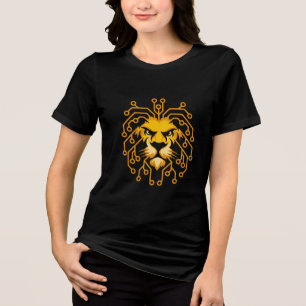En Tri-matière T-Shirt Lion Circuit Doré pour Femmes