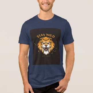 En Tri-matière T-Shirt Lion Visage Sauvage
