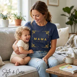 En Tri-matière T-Shirt Mama Tri-Blend Navy Douce avec Style Éléga