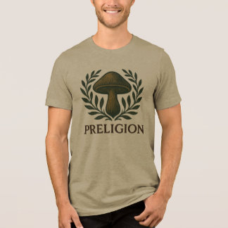 En Tri-matière T-shirt marron PRELIGION avec logo Preligion marro