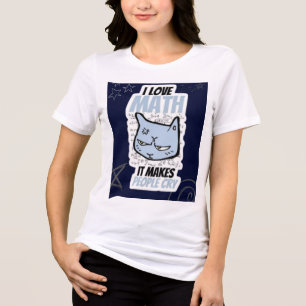 En Tri-matière T-shirt mignon J'adore les maths pour les amateurs