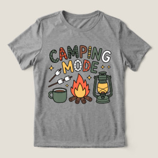 En Tri-matière T-shirt mode camping mignon