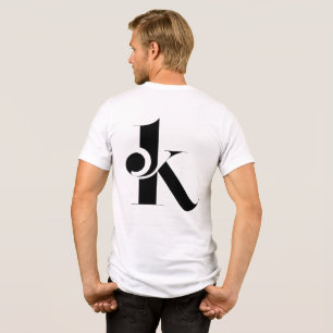 En Tri-matière T-shirt moderne minimaliste avec la lettre K   Élé