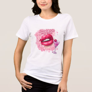 En Tri-matière T-Shirt N'Abîme Pas Ma Vibration Lèvres Roses Y2K 