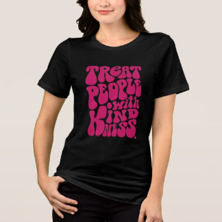 En Tri-matière T-shirt noir à demi-manches pour femmes