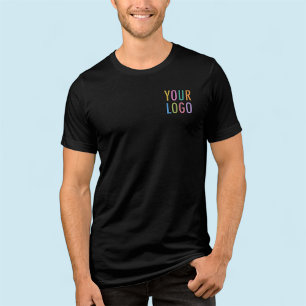 En Tri-matière T-shirt noir Premium Homme - Logo de l'entreprise 