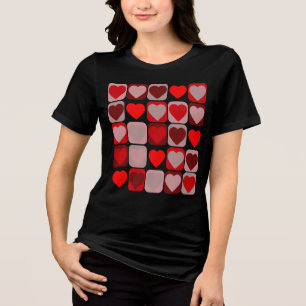 En Tri-matière T-Shirt patchwork Saint-Valentin