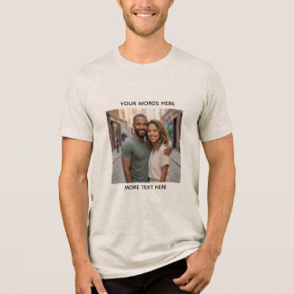 En Tri-matière T-Shirt Personnalisé avec Photo & Texte Personnali