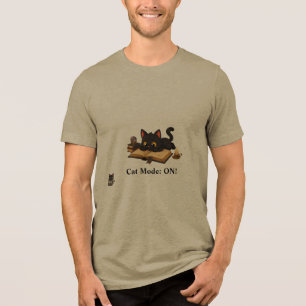 En Tri-matière T-Shirt personnalisé Chat Noir Amateur de Livres N