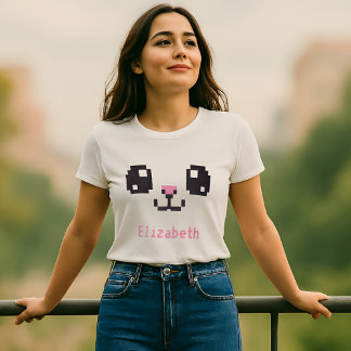 En Tri-matière T-Shirt personnalisé Kawaii Pixel Bunny