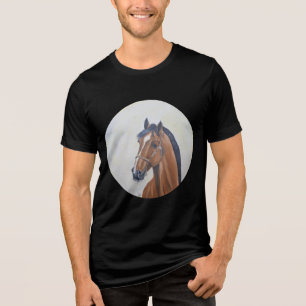 En Tri-matière T-Shirt Portrait de Cheval Majestueux