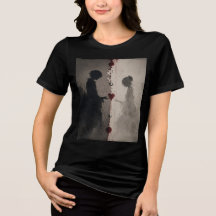 T-Shirt pour couples artistiques silhouette d'amou