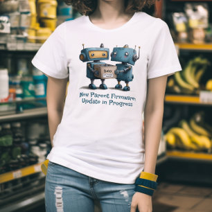 En Tri-matière T-shirt pour femmes Arrivée de bébé parents robots