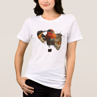En Tri-matière T-shirt pour femmes avec graphique d'oiseau esthét