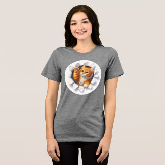 En Tri-matière T-Shirt pour femmes conçu avec un chat personnalis