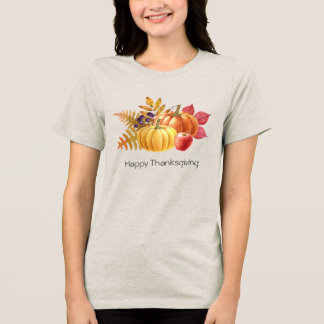 En Tri-matière T-shirt pour femmes de Thanksgiving citrouille