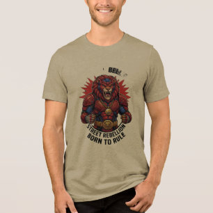 En Tri-matière T-Shirt pour hommes graphique Lion Armure Rébellio