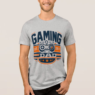 En Tri-matière T-shirt pour papa joueur de jeux vidéo rétro Badge