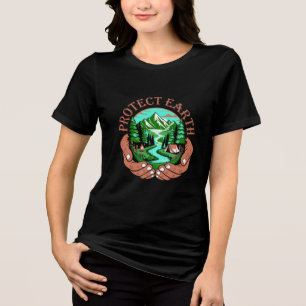 En Tri-matière T-Shirt Protéger la Terre Nature