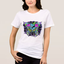 T-Shirt Psyko-Daizie Skull & Roses pour femmes