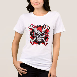 En Tri-matière T-shirt Rebel Skull Rock & Roll Band