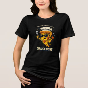 En Tri-matière T-Shirt Sauce Boss – Tranches de Pizza Dessin Anim