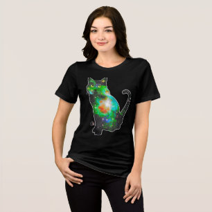En Tri-matière T-shirt Stellaire Espace Dans Chat