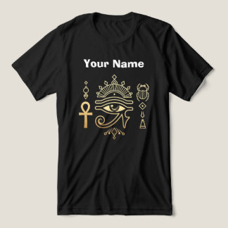 En Tri-matière T-Shirt Symboles Sacrés d'Égypte Ankh Œil d'Horus