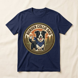 En Tri-matière T-shirt tri-mélange Border Collie Papa Cadeau po