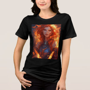 En Tri-matière T-shirt triblend féminin guerrier draconien