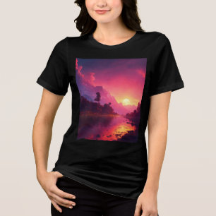En Tri-matière T-shirt tricolore féminin Bella+Canvas — Aube d’un