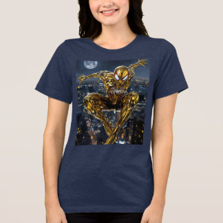 En Tri-matière Toile d'Or : T-shirt ultra-réaliste de femme araig